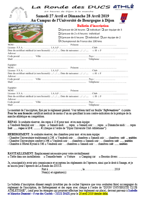 Bulletin d'inscription