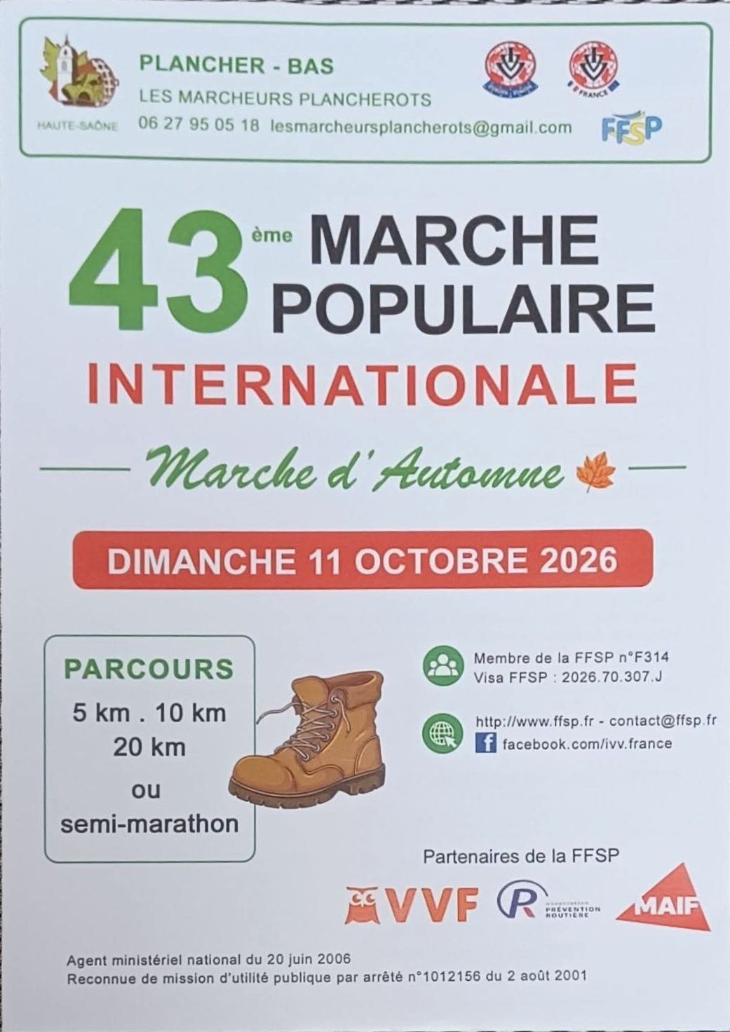 43ème Marche Populaire d'Automne à Plancher-Bas - Culture Marche : Le média 100% marche, 100% passion